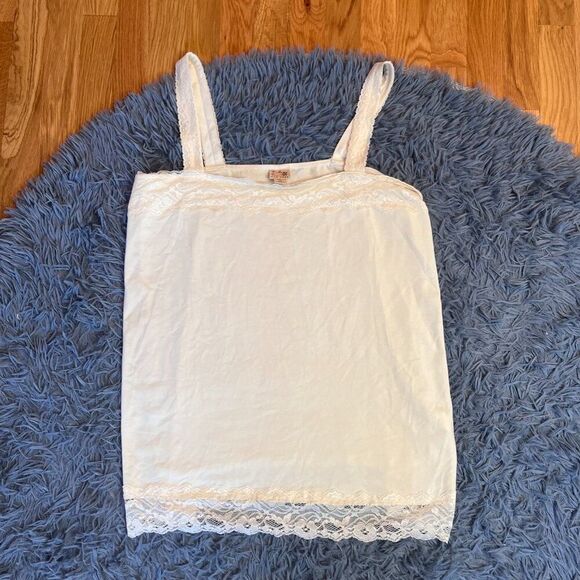 Turtle Bay New York Lacey Trim Cotton Blend Cami Tank Top Size XL - Picture 2 of 6